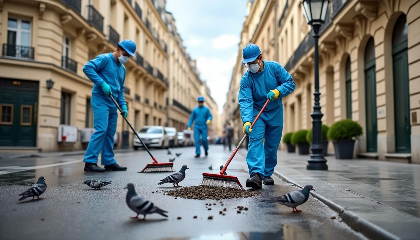 service professionnel de nettoyage des fientes de pigeons à paris 14e, assurant la réduction des risques sanitaires pour protéger vos espaces et préserver votre santé.