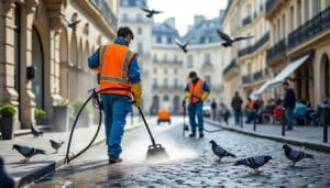 service professionnel de nettoyage des fientes de pigeons à paris 1er pour un environnement sain et propre. intervention rapide et efficace garantie.