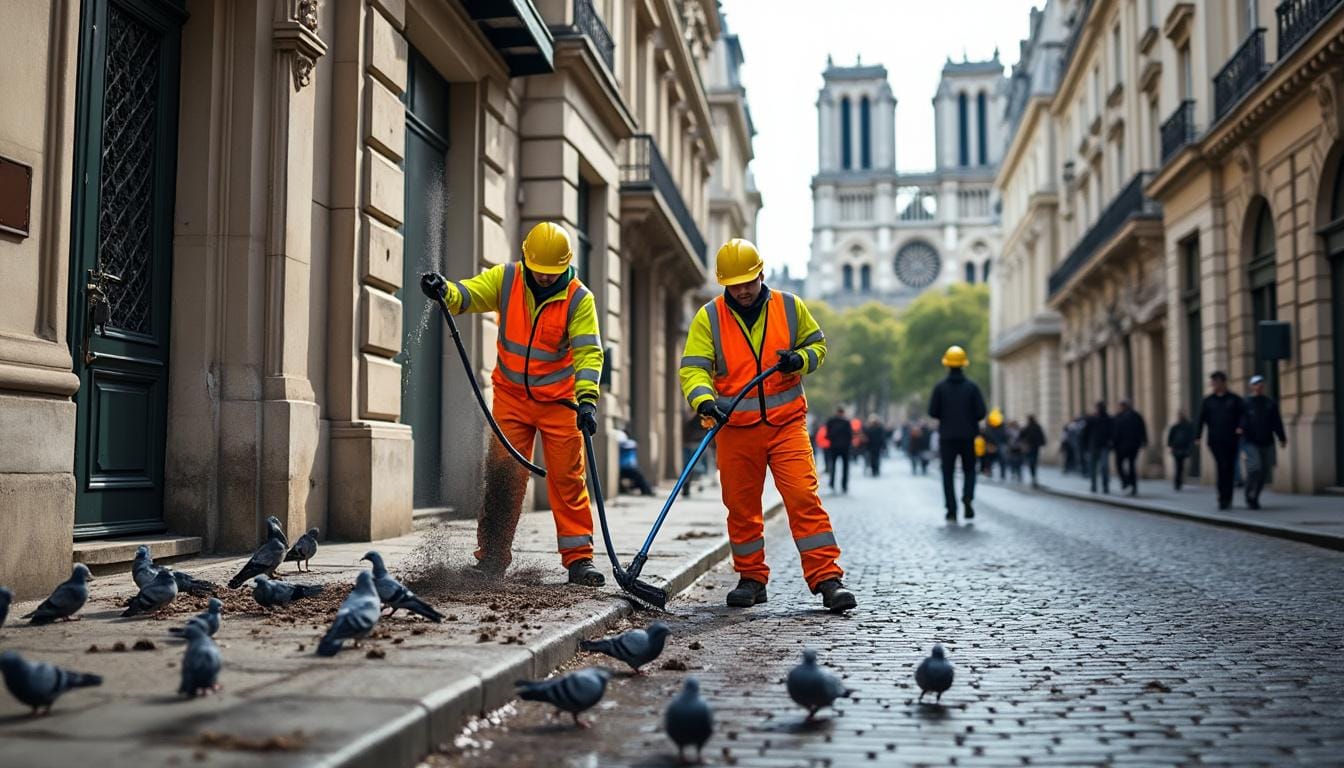 service de nettoyage professionnel des fientes de pigeons à paris 4e, assurant la préservation et la propreté des sites historiques pour un environnement sain et respectueux du patrimoine.