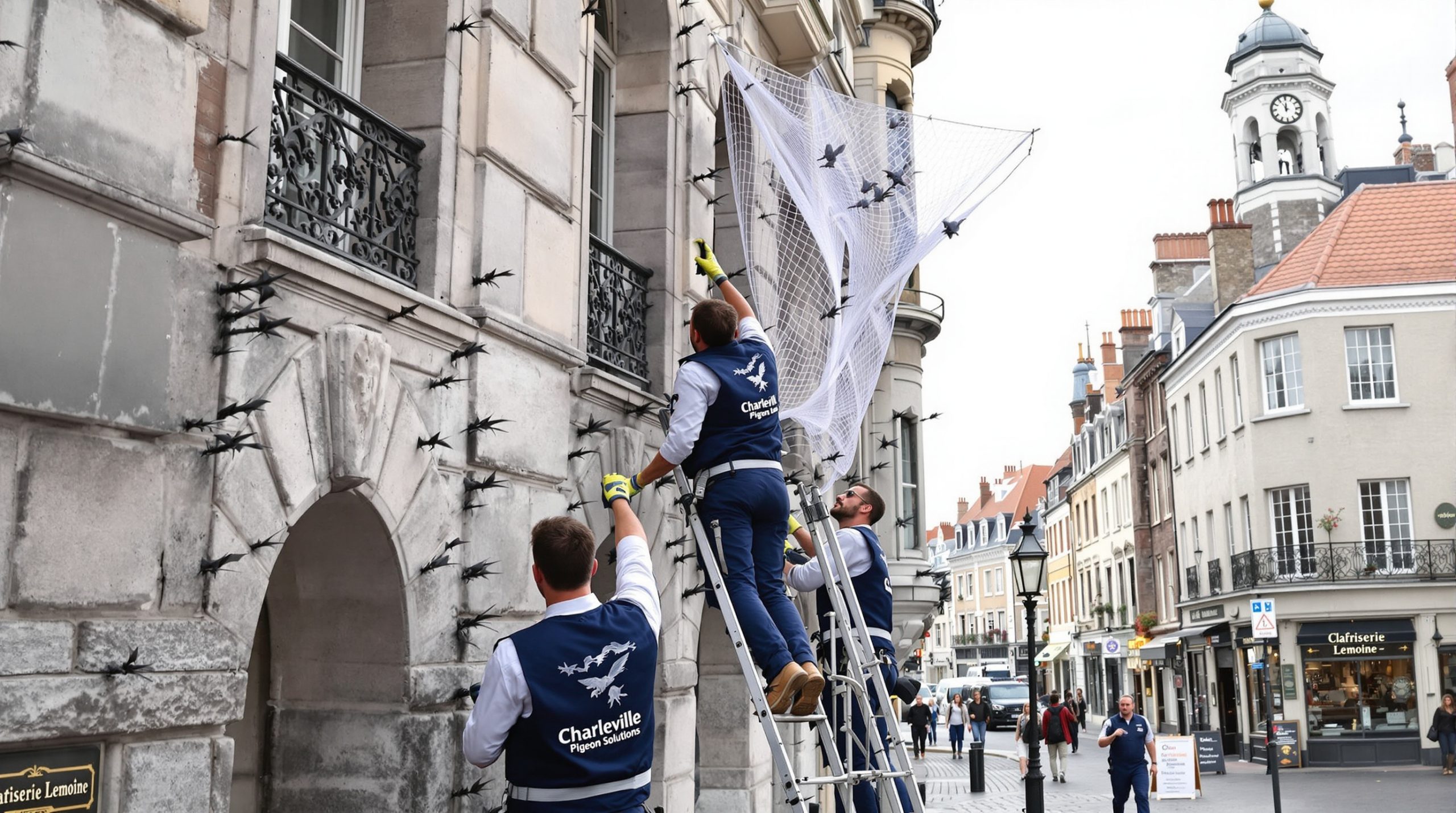 entreprise spécialisée en dépigeonnage à charleville-mézières (08000) offrant des solutions efficaces à des tarifs compétitifs. société de nettoyage professionnelle pour éliminer les pigeons et préserver vos bâtiments.