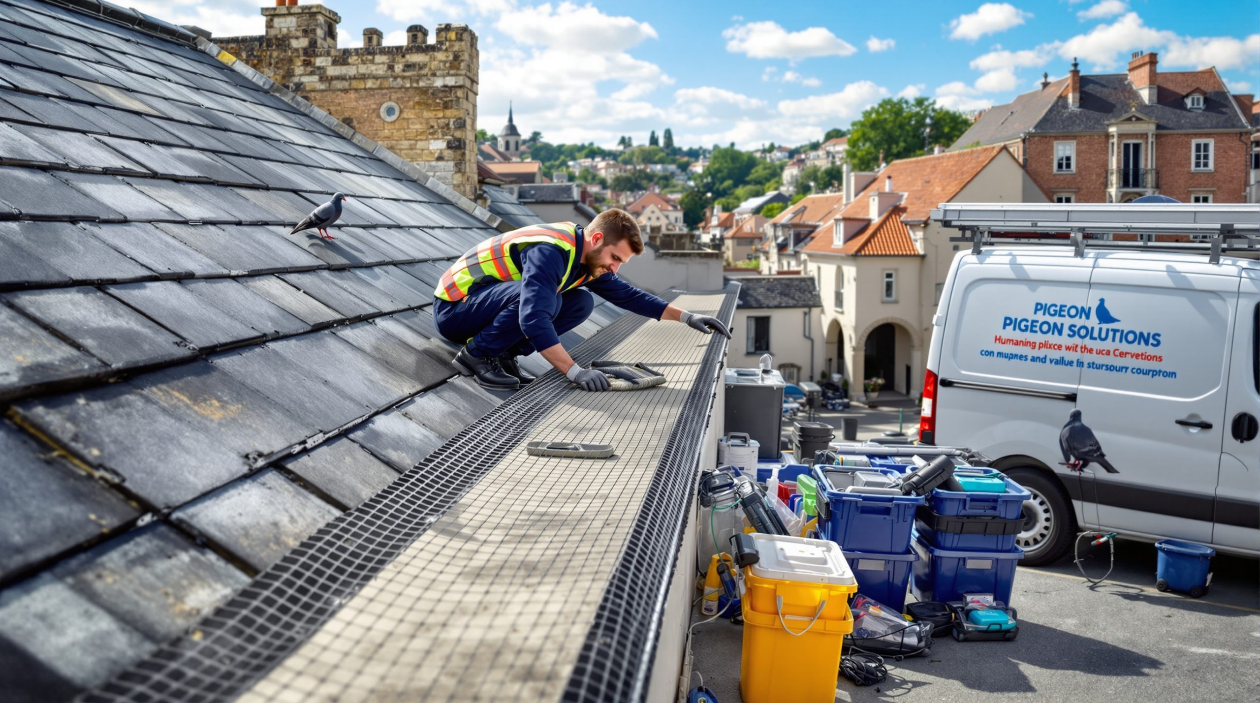découvrez notre entreprise spécialisée en dépigeonnage à condom (32100). nous offrons des solutions efficaces de nettoyage avec des tarifs compétitifs pour protéger vos bâtiments contre les pigeons.