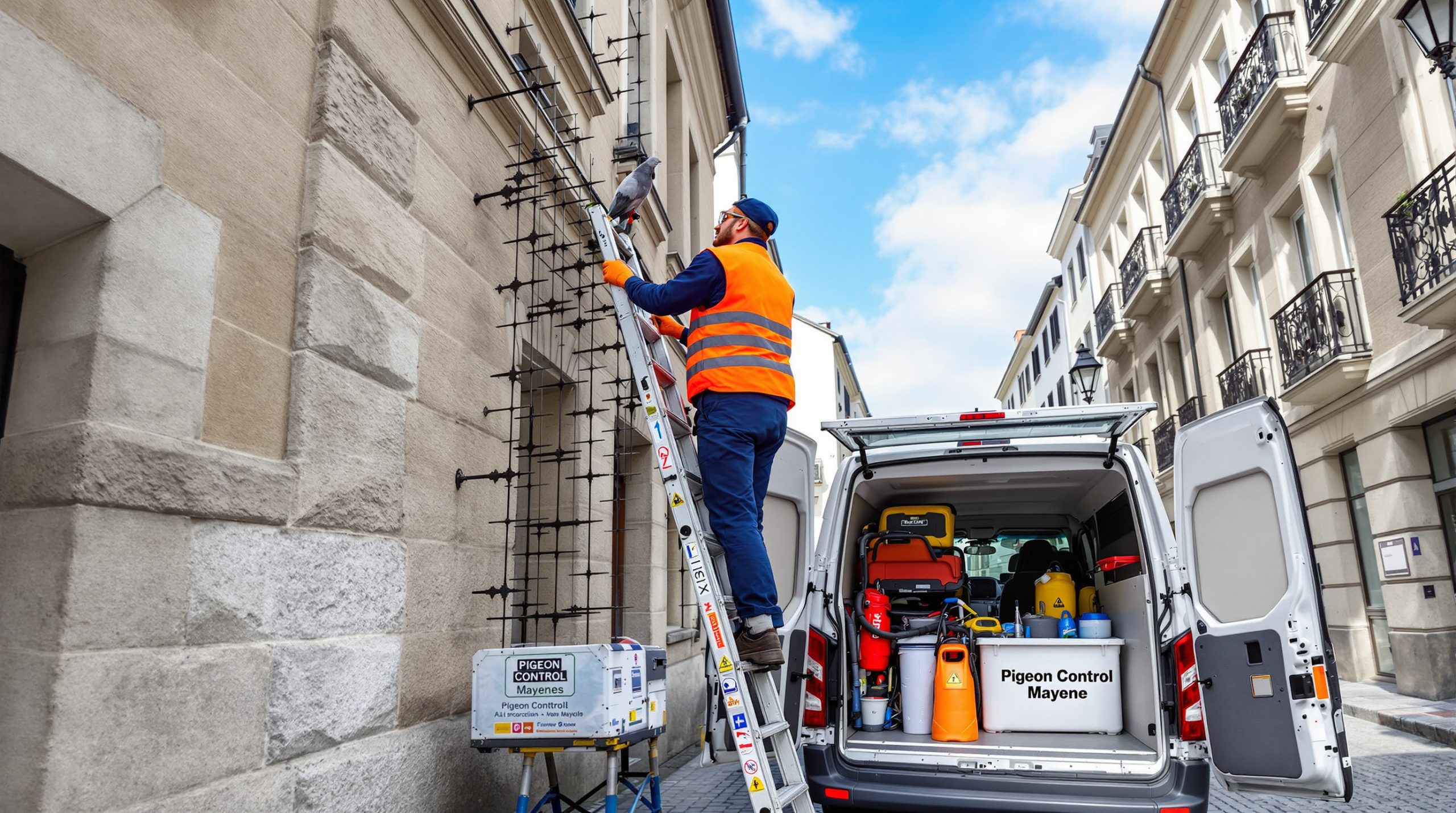 entreprise de dépigeonnage à mayenne (53100) proposant des solutions efficaces de nettoyage avec des tarifs compétitifs pour débarrasser vos bâtiments des pigeons.