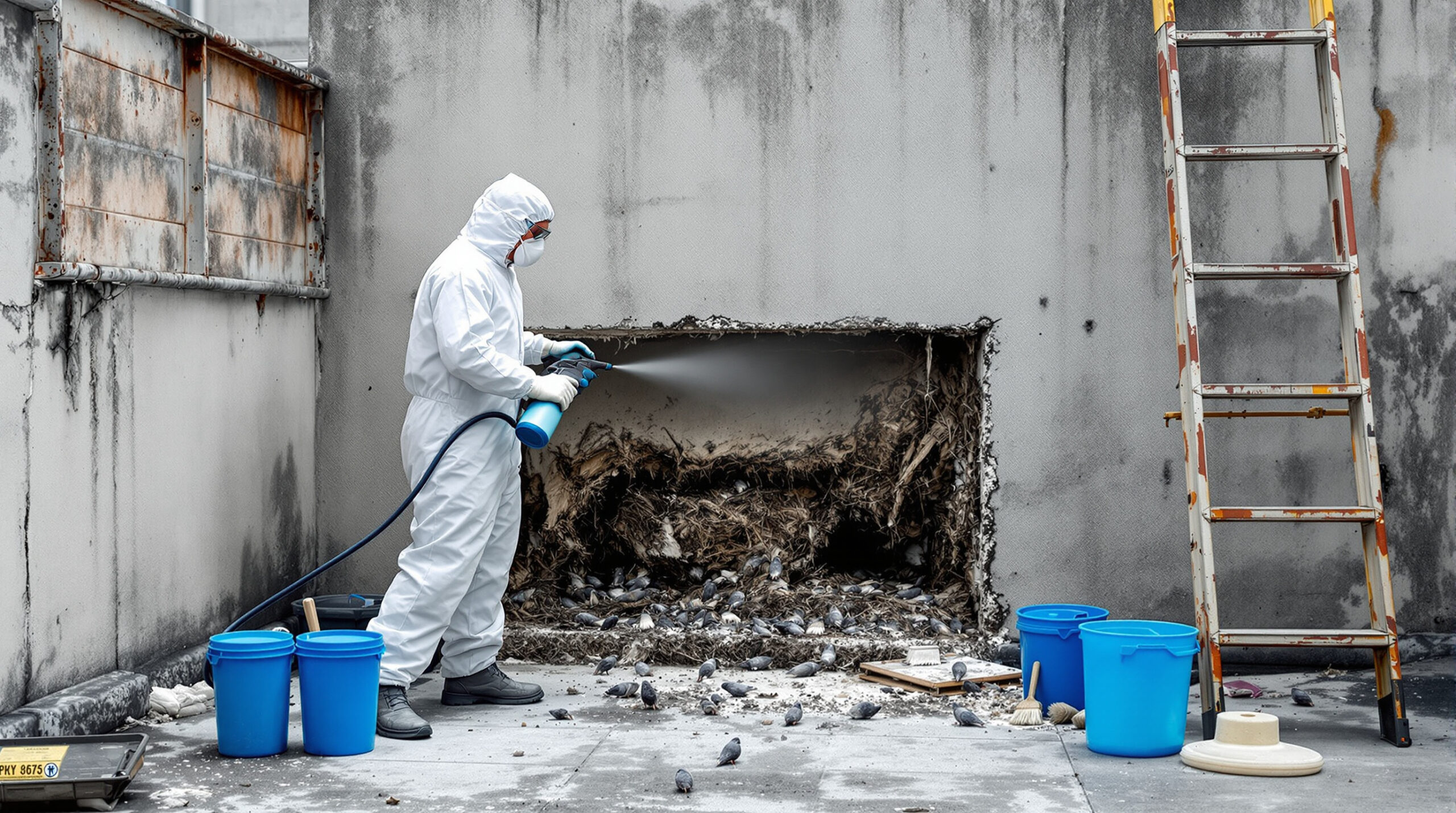 Nettoyage et désinfection après une infestation de pigeons : méthodes professionnelles